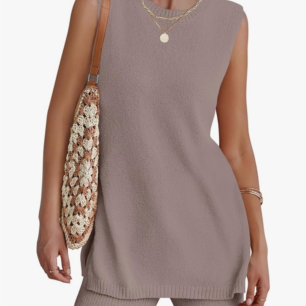 Women's Summer Sleeveless Sweater Lounge Set size large - Picture 2 of 6